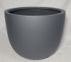 New 15" Diameter Lightweight Medium Fiberglass Bowl Planter , Grey - New