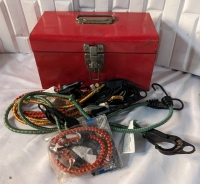 Toolbox and 7 Bungee Cables.