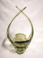 MCM Art Glass Centerpiece - Avocado Green