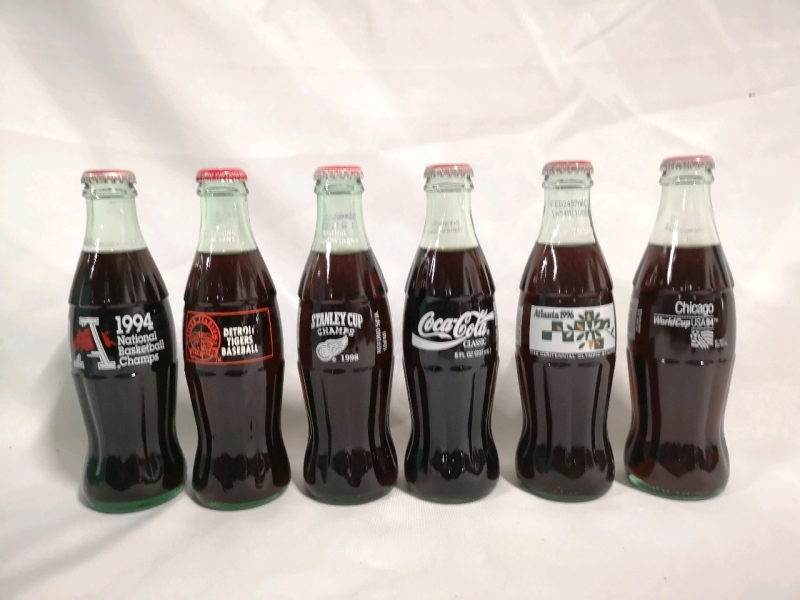 6 Special Events 1990's Coke Bottles - Full