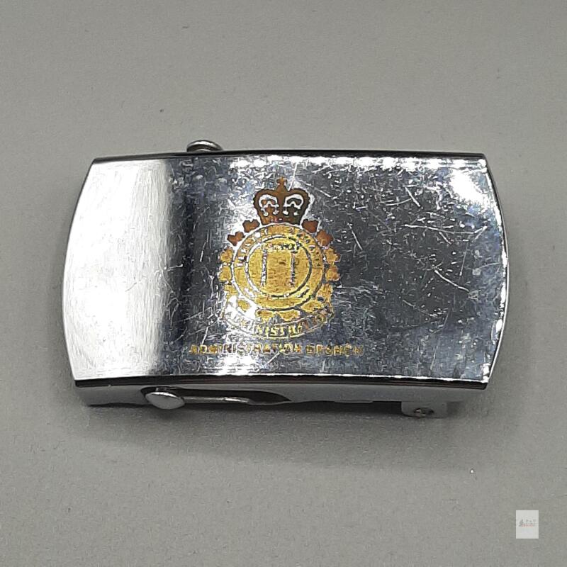Solid Brass U.S.A. Clamp Belt Buckle, Administration Branch Insignia, Chrome Finish, 1.5" Slot