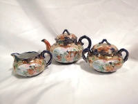 Vintage Teapot with Creamer & Sugar Asian Design