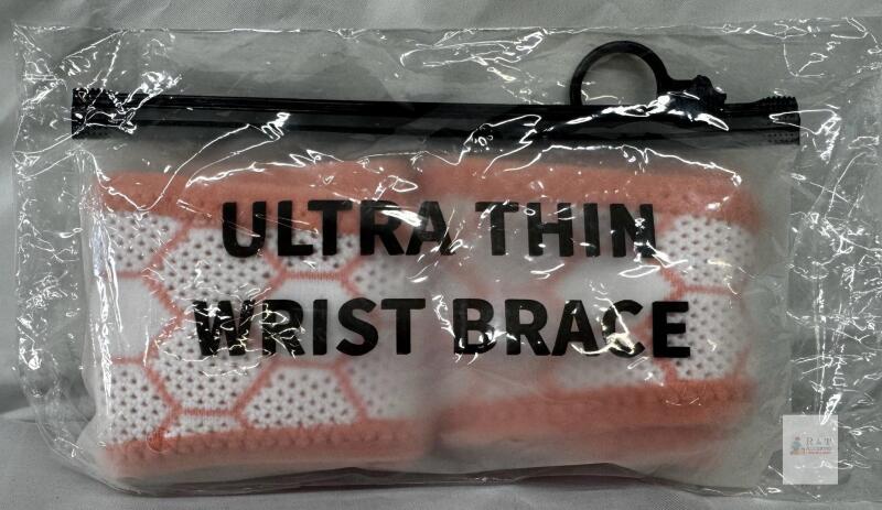 Ultra Thin Wrist Brace Support UKR15, Pink, 2-Piece Set, Adjustable Velcro Closure