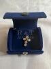 18K 750 stamped 6 stone cross Pendant - 6