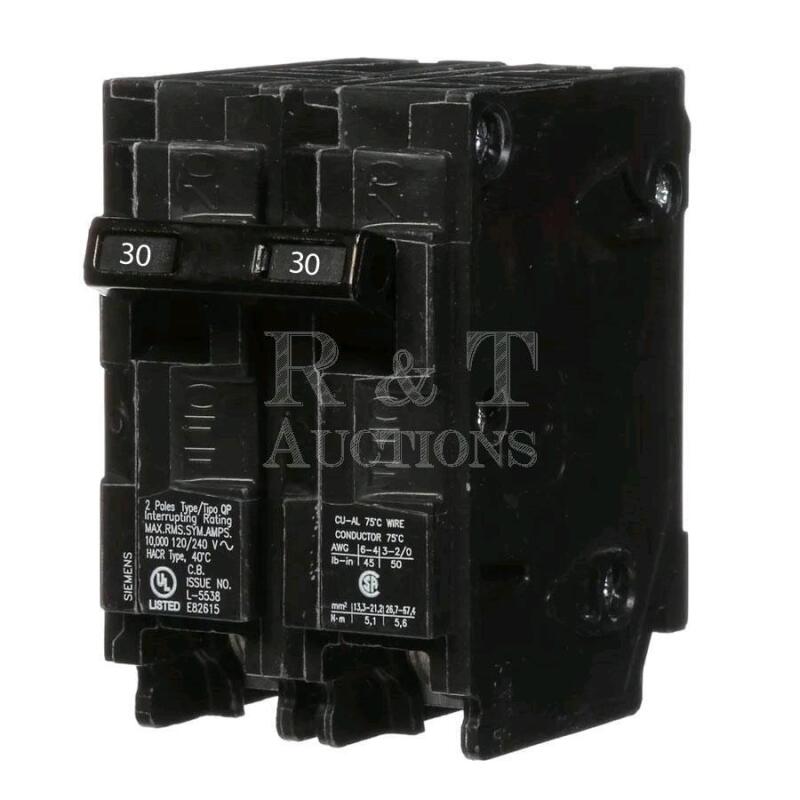 New Siemens 30 Amp Double Pole Circuit Breaker