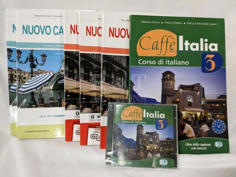 6 New NUOVO CAFFÈ ITALIA Italian Language Workbooks & Audio CD.