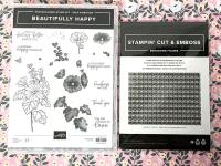 New BEAUTIFULLY HAPPY Photopolymer Stamp Set & Embossing Folder from Stampin' Up