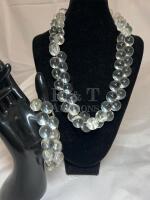 Scintillating Vintage NOL Estate Double Rock Crystal Quartz Necklace + bracelet