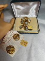 D&rsquo;ORLAN vintage Signed Figural Brooch matching Earrings