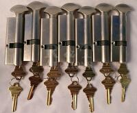 7 New Door Locks with 2 Keys Each - No Hardware