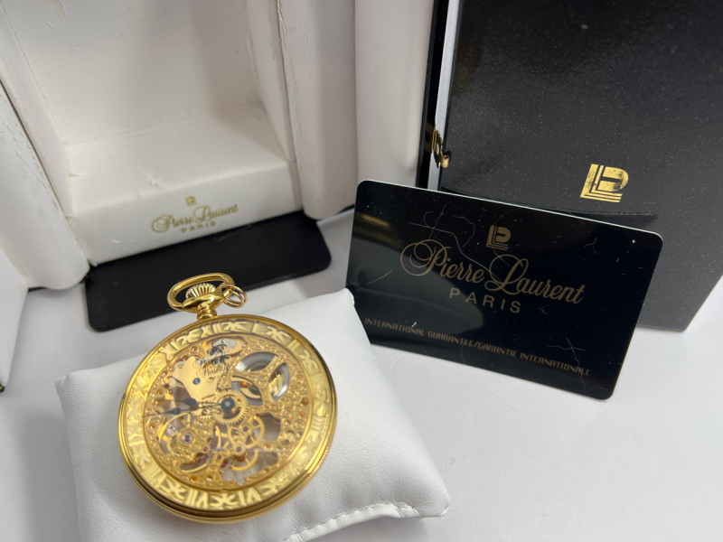 Vintage Pierre Laurent Working Pocket Watch Logo Boxed