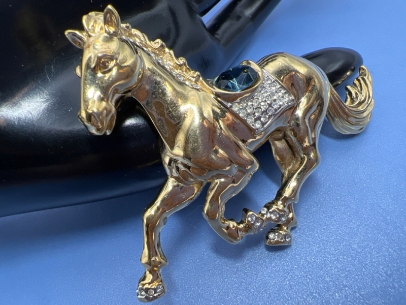 Butler Horse Brooch Vintage<br/>Rhinestone Beauty Signed