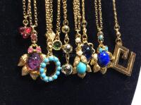 10 Vintage Gold Tone Costume Jewelry Necklaces & 2 Chains