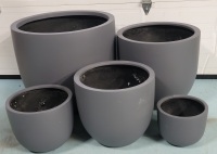 NEW! Green Theory 5-Piece Lightweight Fiberglass Bowl Planters