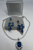 Elegant Sapphire Blue Crystal Necklace and Earrings Justia