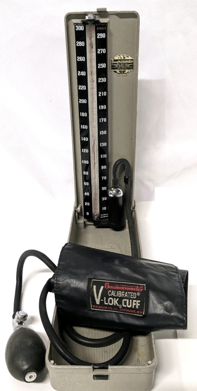 Vintage Baumanometer 300 Model Blood Pressure Monitor with Adult Size V-Lok Cuff