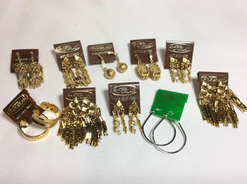 10 Pr Vintage D&rsquo;ORLAN Earrings 14K Gold Wires
