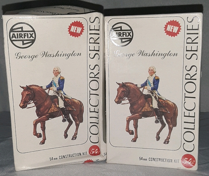 Two Vintage Airfix Models of George Washington on Horseback. 54 mm Scale.