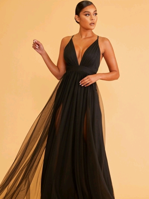 New Luxxel sz Medium Women's Maxi Dress - Black