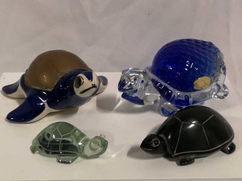 Adorable Turtle Figures - Ceramic, Glass, Stone +