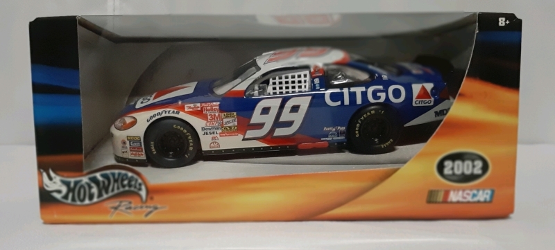 Vintage, Hot Wheels Diecast 2002 Nascar, Jeff Burton's #99 Ford 1:24 Scale