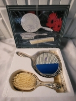 Vintage Silver Plate 3 Piece Dresser Set