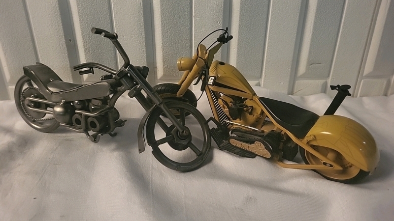 2 Metal Mtorcycle Models - 10" Long Each