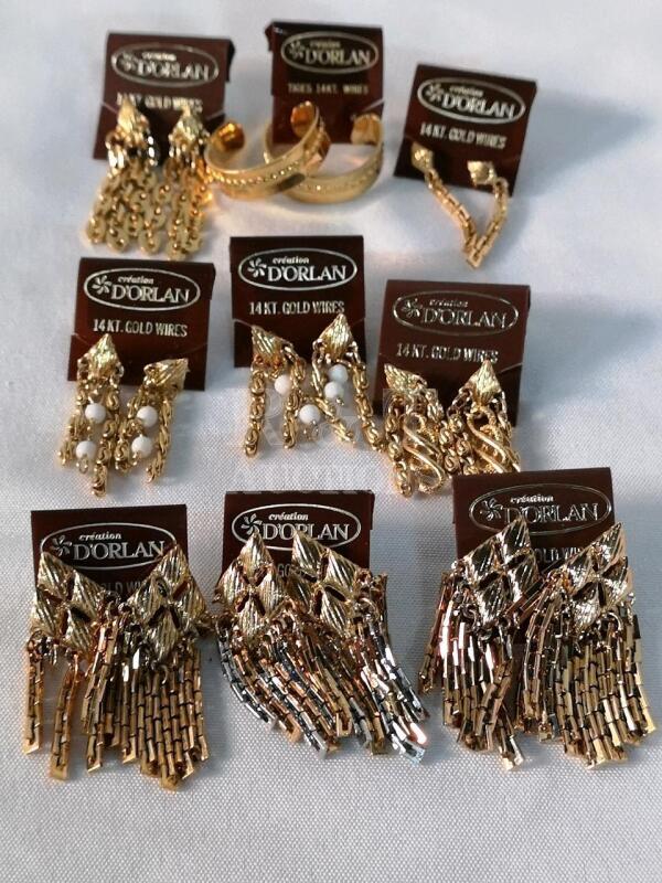 9 Vintage D'Orlan Earrings - Gold tone