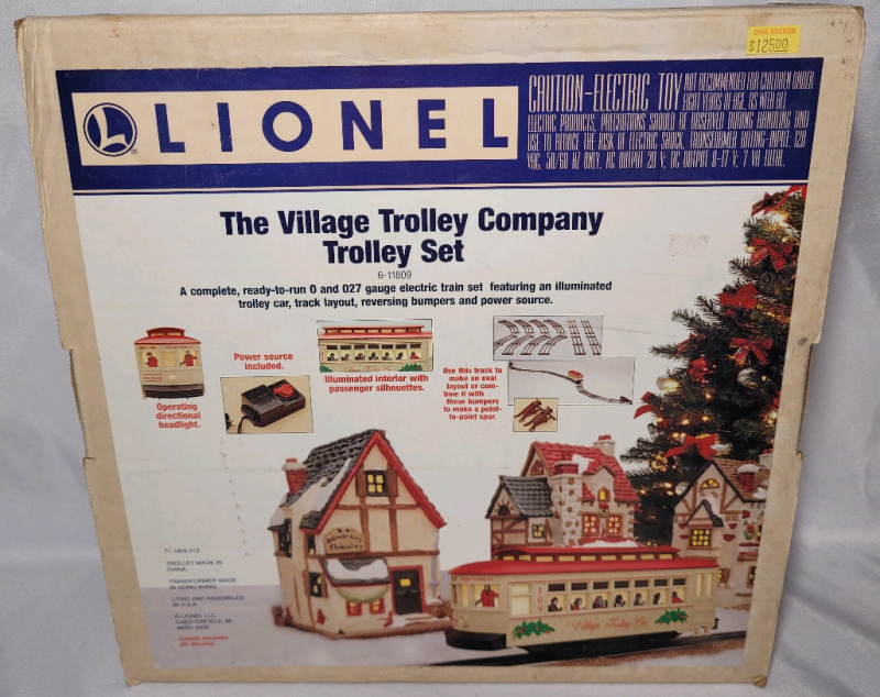 LIONEL O & 027 Gauge The Village Trolley Company Trolley Set in Box