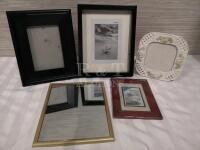 4 Picture Frames & A Mirror