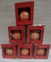 6 New 2022 Tim Horton's "Timbit" Christmas Ornaments.