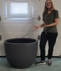 New 35" Diameter Lightweight Extra Large Fiberglass Bowl Planter , Grey