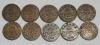 1920 - 1936 Canadian King George V Pennies - 10 Coins
