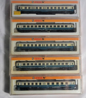 Arnold N Gauge 2nd Passenger Toy Train Railroad Cars , # 3275 - Five (5) Cars