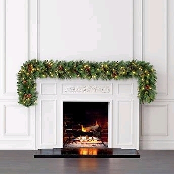 New 2.7m (9ft) Pre-Lit Garland - 90 Dual Colour LED Lights