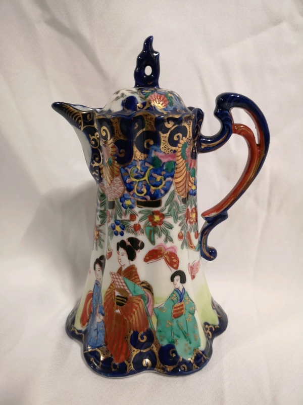Vintage Beautiful Chocolate Pot with Asian Design