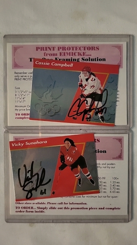 Cassie Campbell & Vicky Sunohara Autographed Cards
