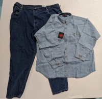 New Denim Outfit. Size 2xl Shirt and 30 Tall Jeans