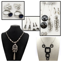 Neat Vintage Silver & Black Jewelry (Sterling 925 & Silver Tone)