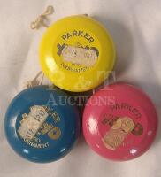 3 Vintage Wooden Yo Yo - Pro Tournament