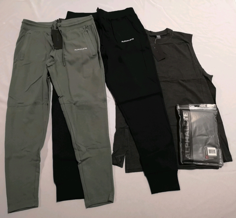 4 New ALPHALETE Men's XLarge Tank Tops, Jogger and Shorts
