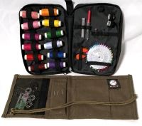2 Sewing Kits: 1 New Rothco Canvas Sewing Kit & Partial Zip-Up Sewing Kit.