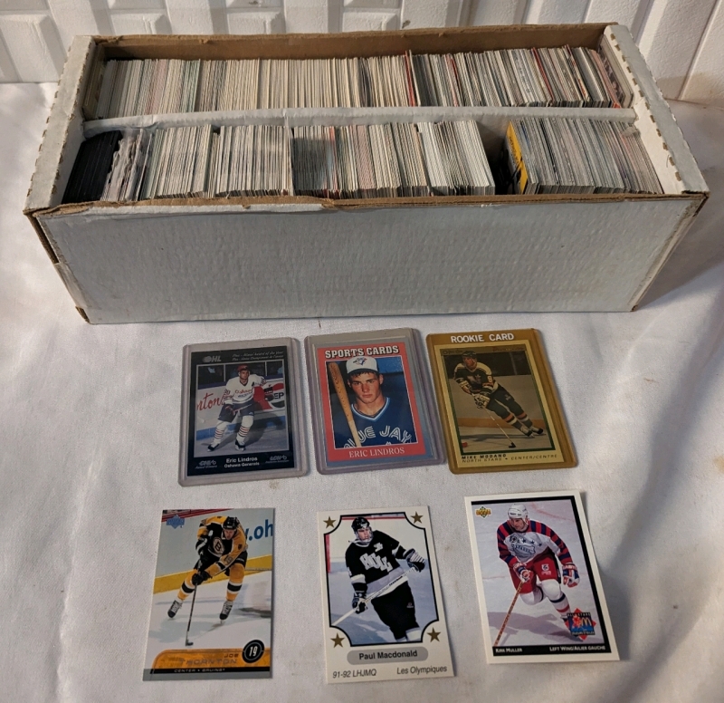 15" Two Laner Box of Assorted Hockey Cards.