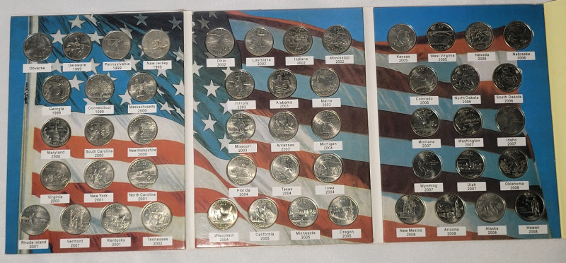 1999 - 2008 USA State Quarters in Booklet , Complete Set - 51 Coins