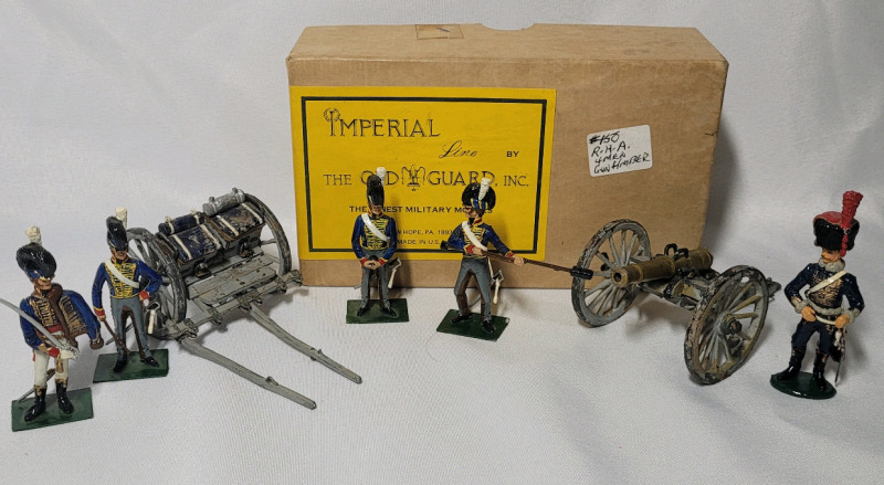 The Old Guard Inc ' Napoleonic Wars : 5 Soldiers & Cannon ' Lead Miniatures