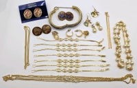 Vintage Gold Tone & Enameled Jewelry +