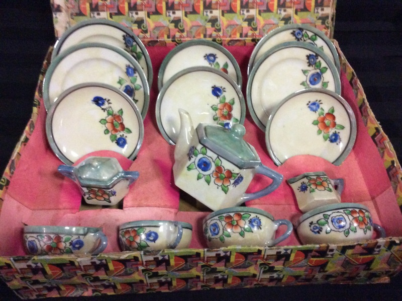 Vintage Child&rsquo;s Ceramic Tea Set In Original Box Japan