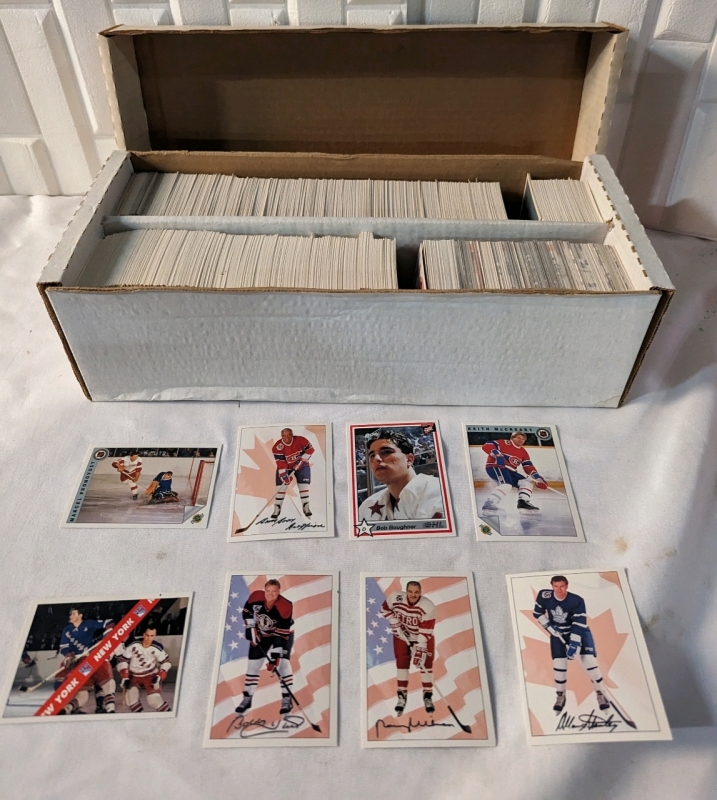 15" Two Laner Box of Assorted Hockey Cards.