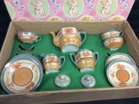 Vintage Child&rsquo;s Ceramic Tea Set Floral Lustre Incomplete