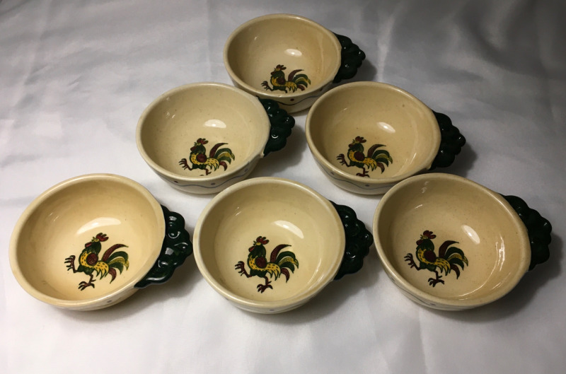 MCM Metlox Poppytrail Rooster Soup Bowls